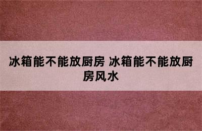 冰箱能不能放厨房 冰箱能不能放厨房风水